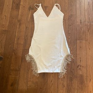 Adjustable strap dress with diamond detail